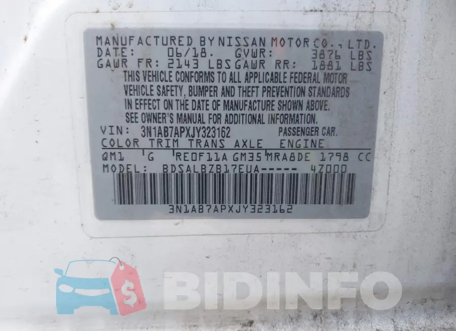 3N1AB7APXJY323162 Photo# 9
