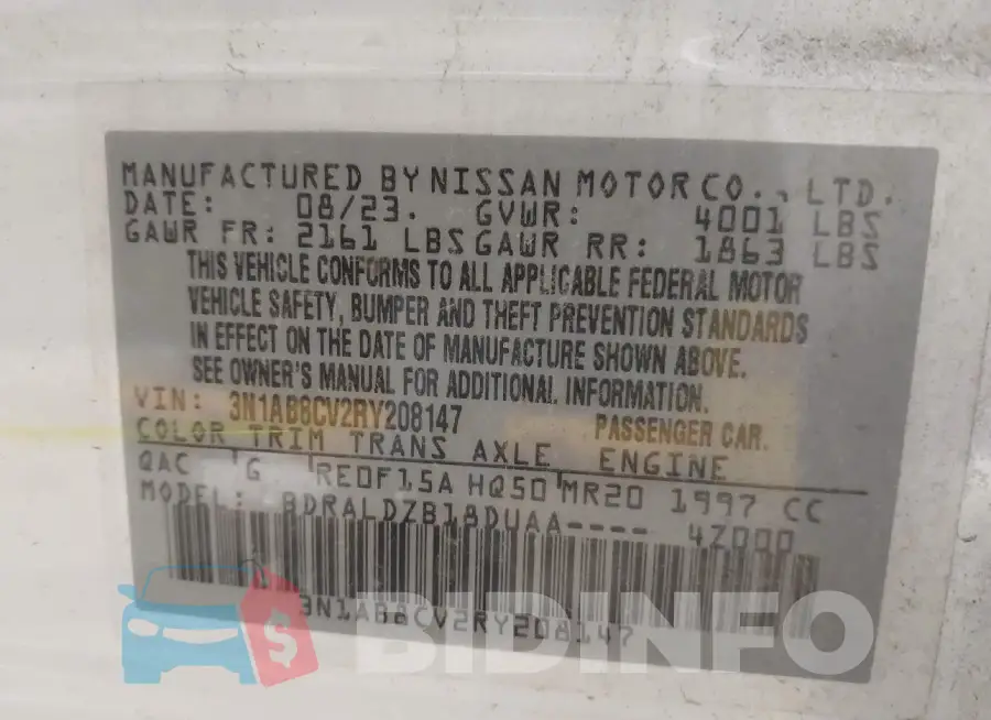 3N1AB8CV2RY208147 Photo# 9