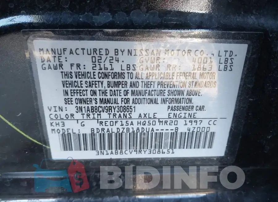 3N1AB8CV9RY308651 Photo# 9