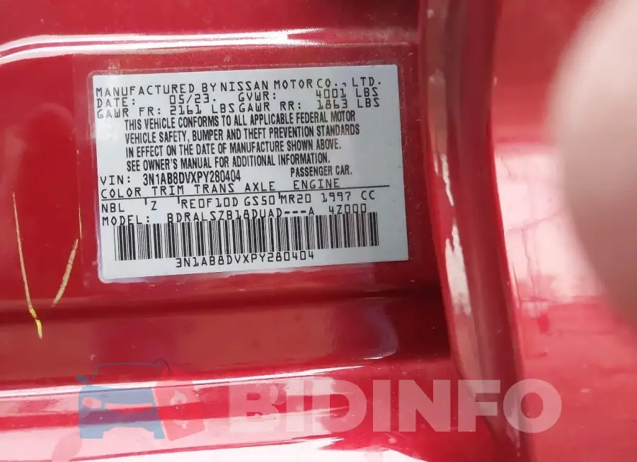 3N1AB8DVXPY280404 Photo# 9