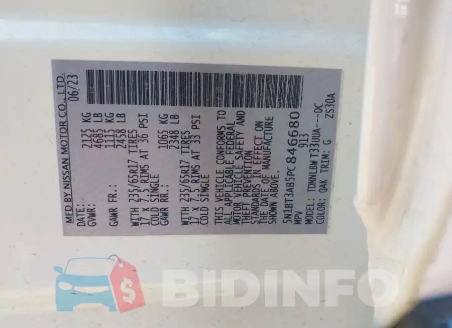 5N1BT3AB5PC846680 Photo# 9