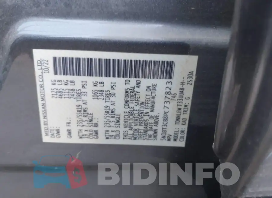 5N1BT3CB8PC737823 Photo# 9