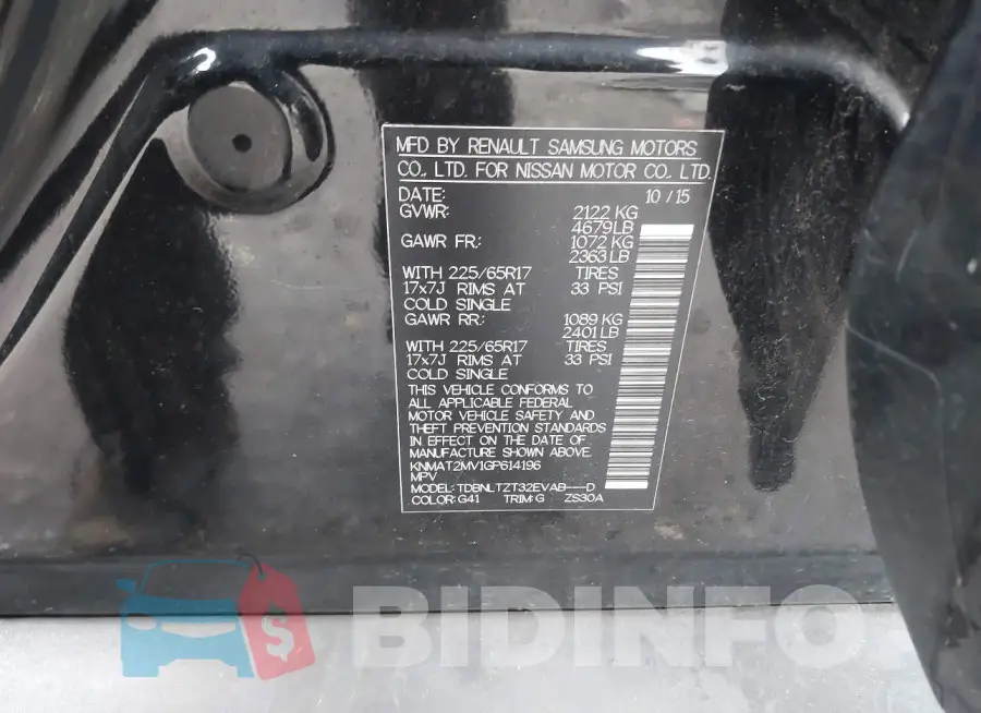 KNMAT2MV1GP614196 Photo# 9
