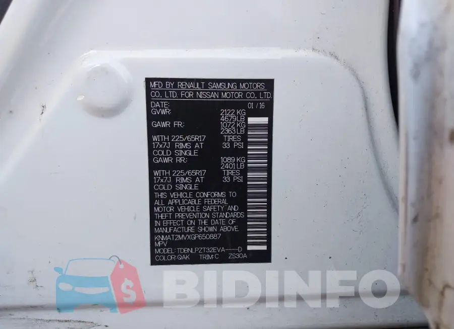 KNMAT2MVXGP650887 Photo# 9