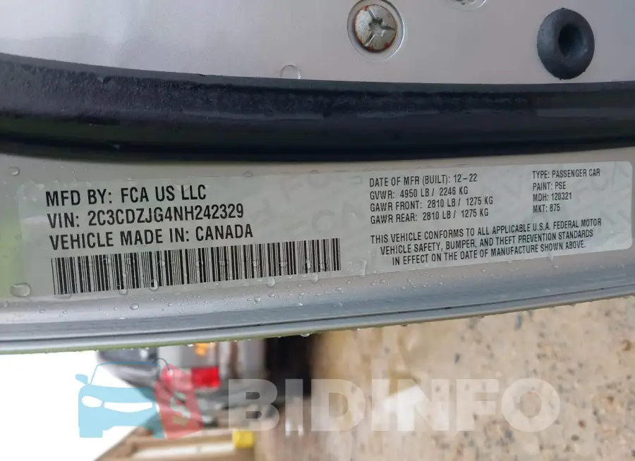 2C3CDZJG4NH242329 Photo# 9