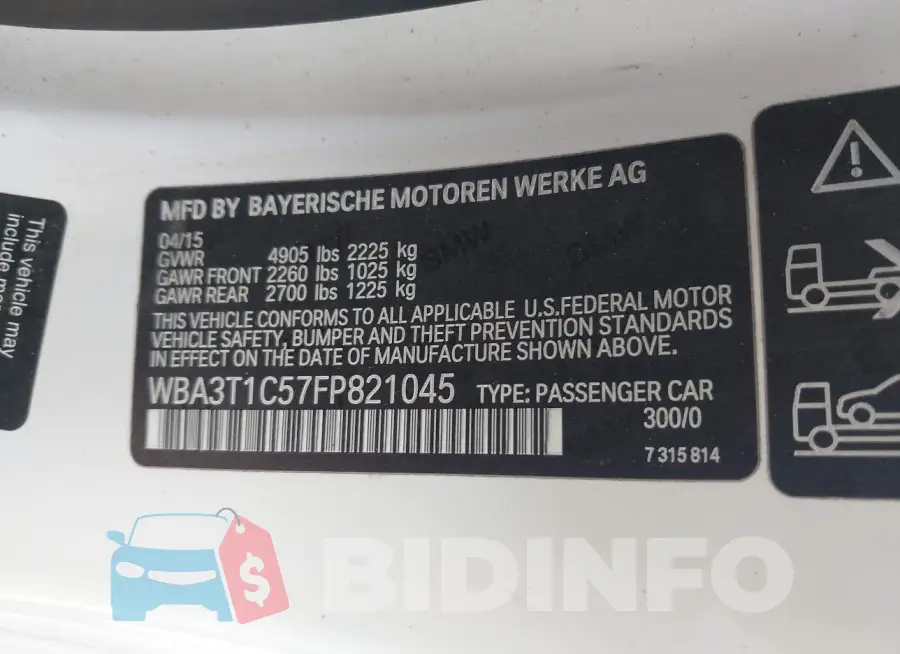 WBA3T1C57FP821045 Photo# 9