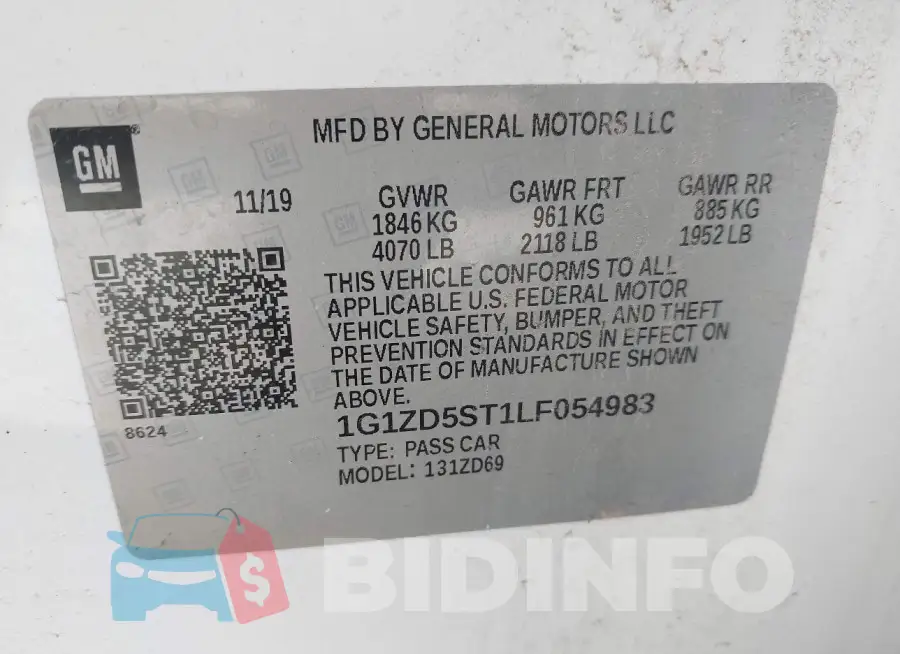 1G1ZD5ST1LF054983 Photo# 9