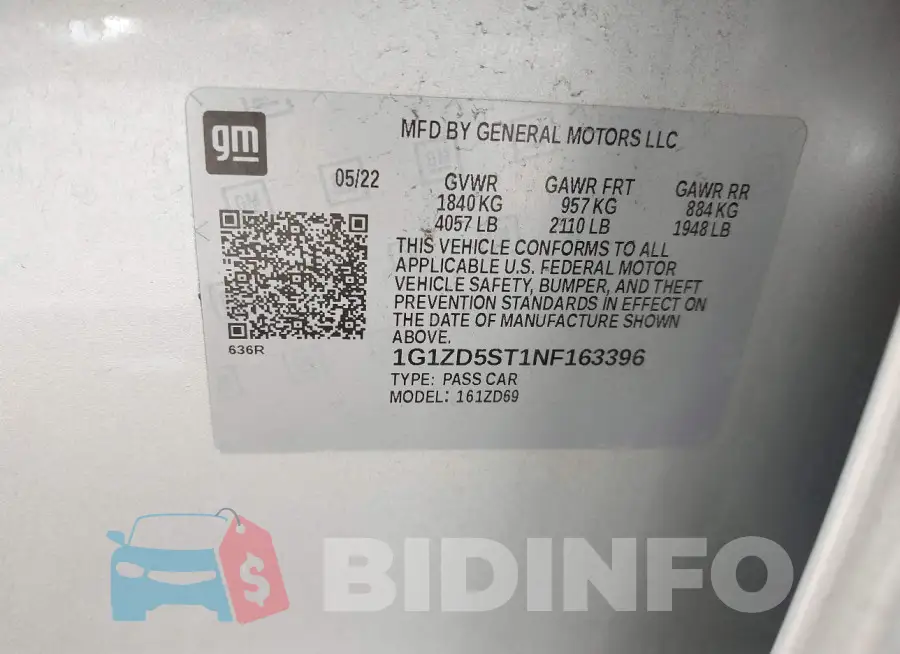 1G1ZD5ST1NF163396 Photo# 9