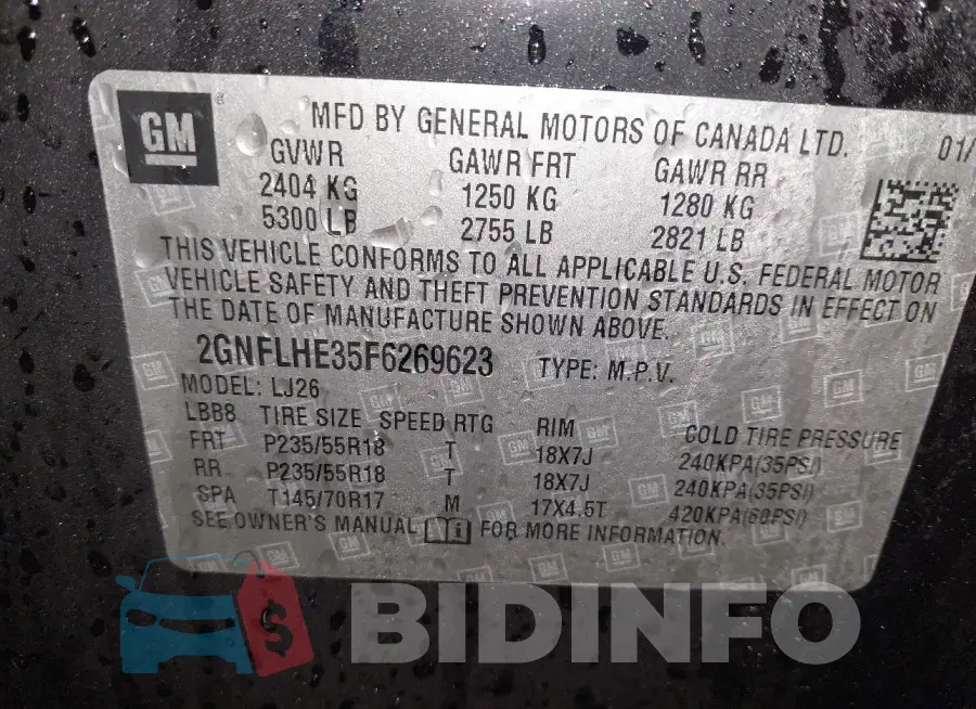 2GNFLHE35F6269623 Photo# 9