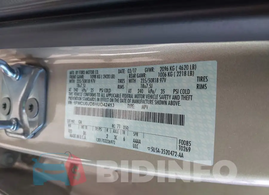 1FMCU0JD8HUD42413 Photo# 9