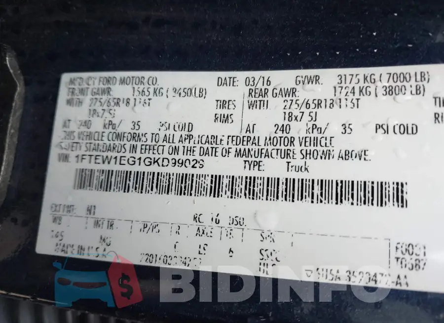 1FTEW1EG1GKD99029 Photo# 9