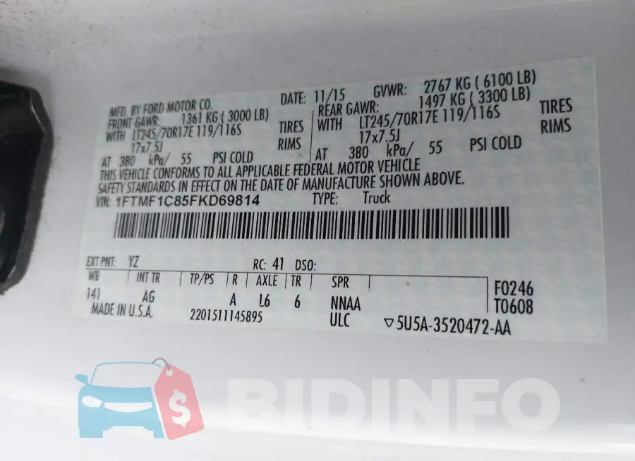 1FTMF1C85FKD69814 Photo# 9
