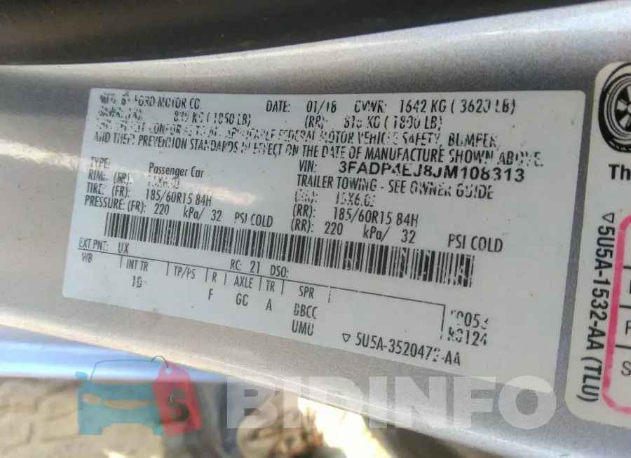 3FADP4EJ8JM108313 Photo# 9
