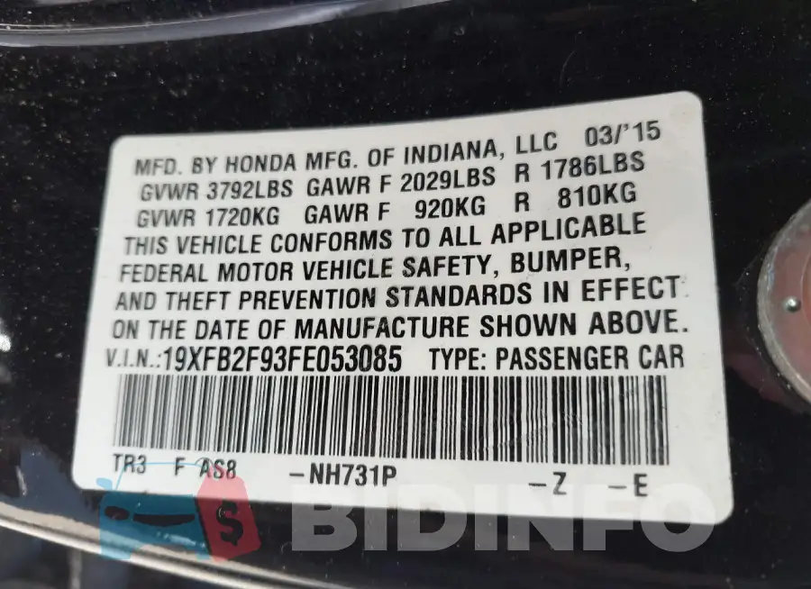 19XFB2F93FE053085 Photo# 9