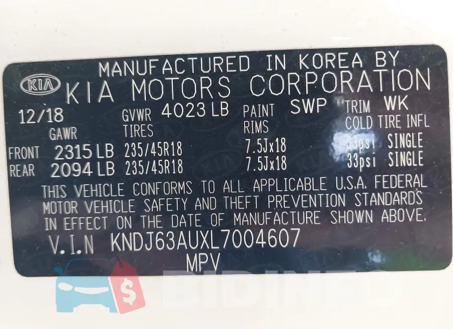KNDJ63AUXL7004607 Photo# 9