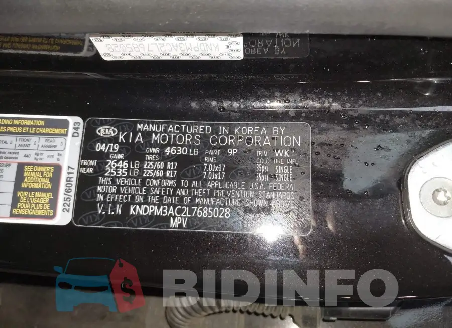 KNDPM3AC2L7685028 Photo# 9