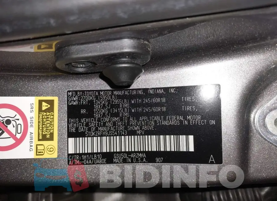 5TDKZRFH9JS541143 Photo# 9