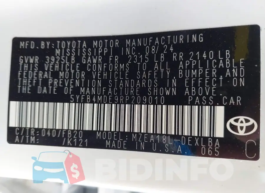 5YFB4MDE9RP209010 Photo# 9