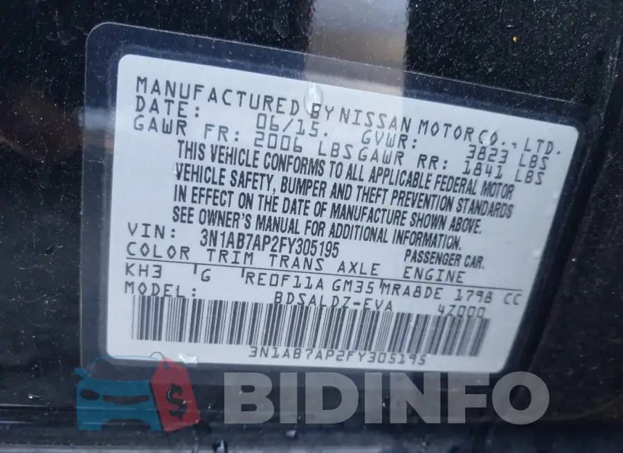 3N1AB7AP2FY305195 Photo# 9