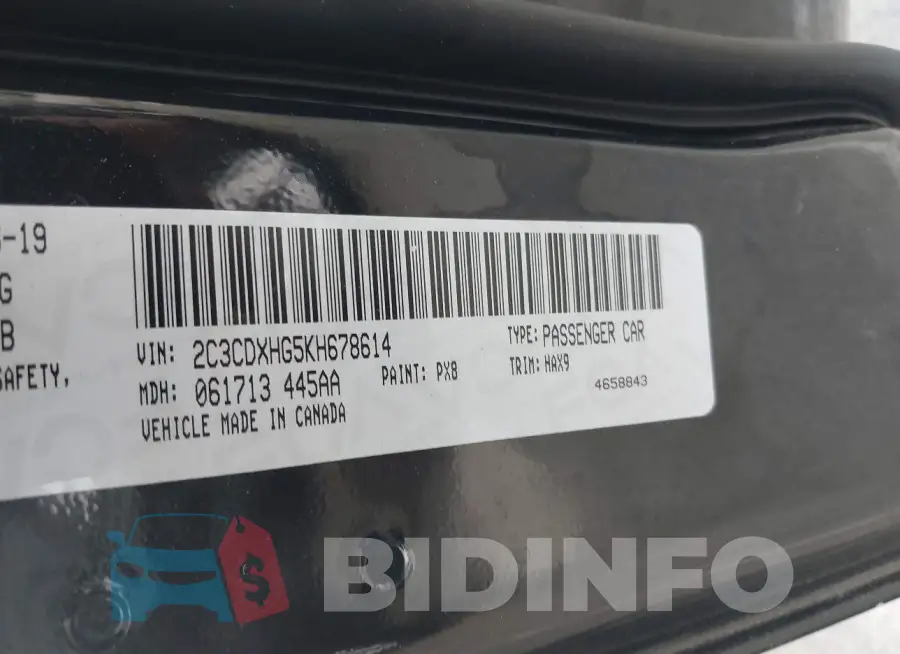 2C3CDXHG5KH678614 Photo# 9