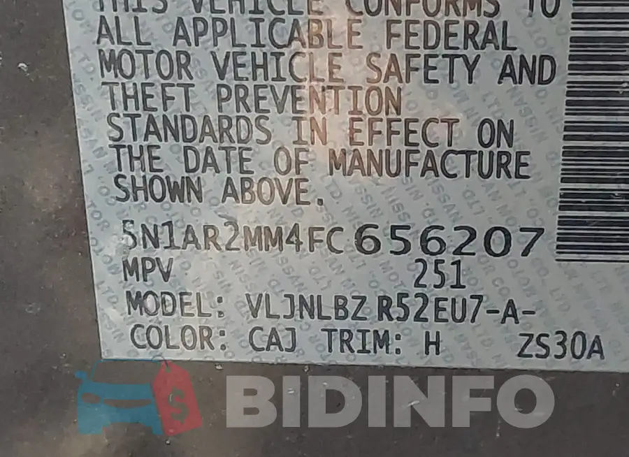 5N1AR2MM4FC656207 Photo# 9