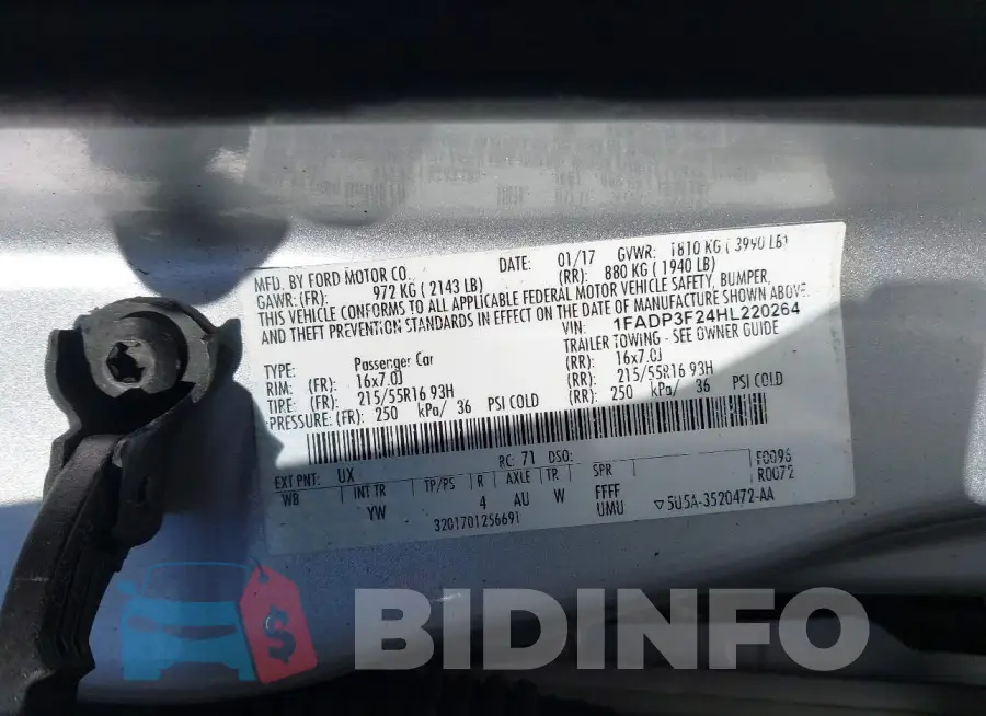 1FADP3F24HL220264 Photo# 9