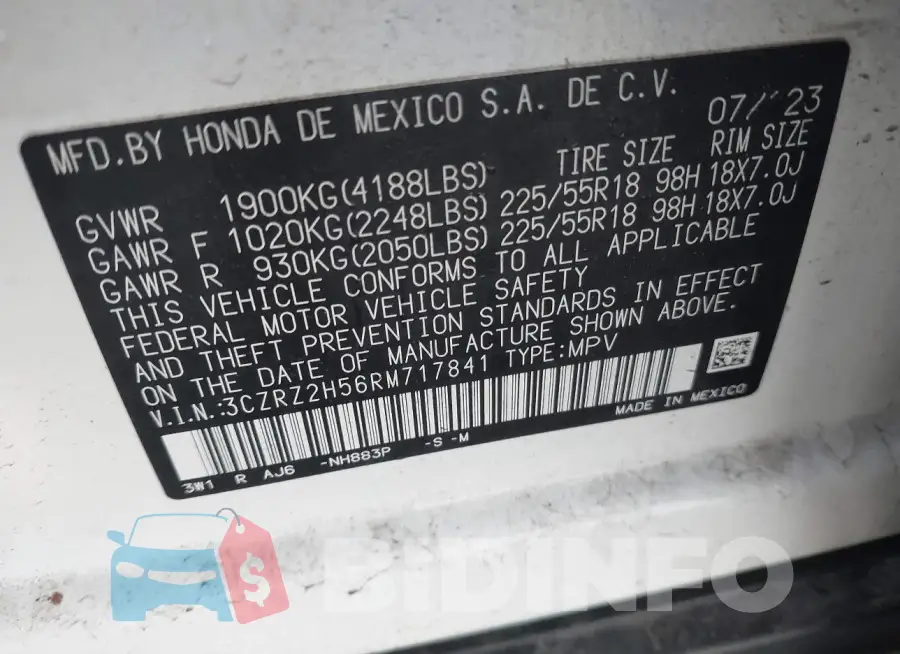3CZRZ2H56RM717841 Photo# 9
