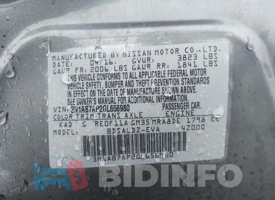 3N1AB7AP2GL656980 Photo# 9