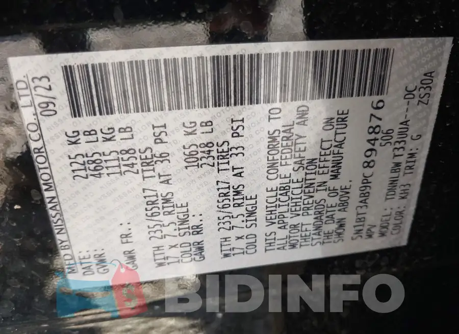 5N1BT3AB9PC894876 Photo# 9