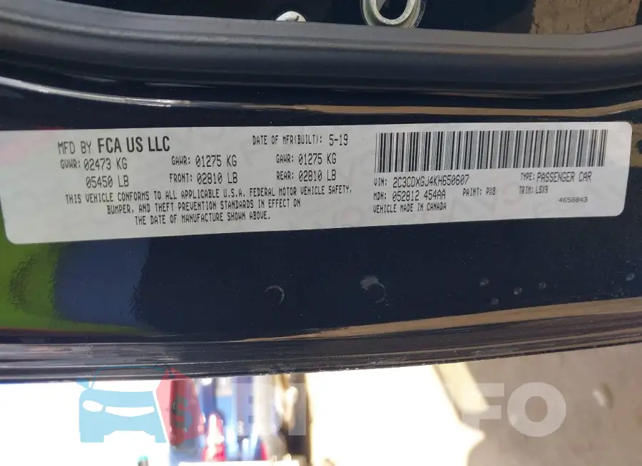 2C3CDXGJ4KH650607 Photo# 9