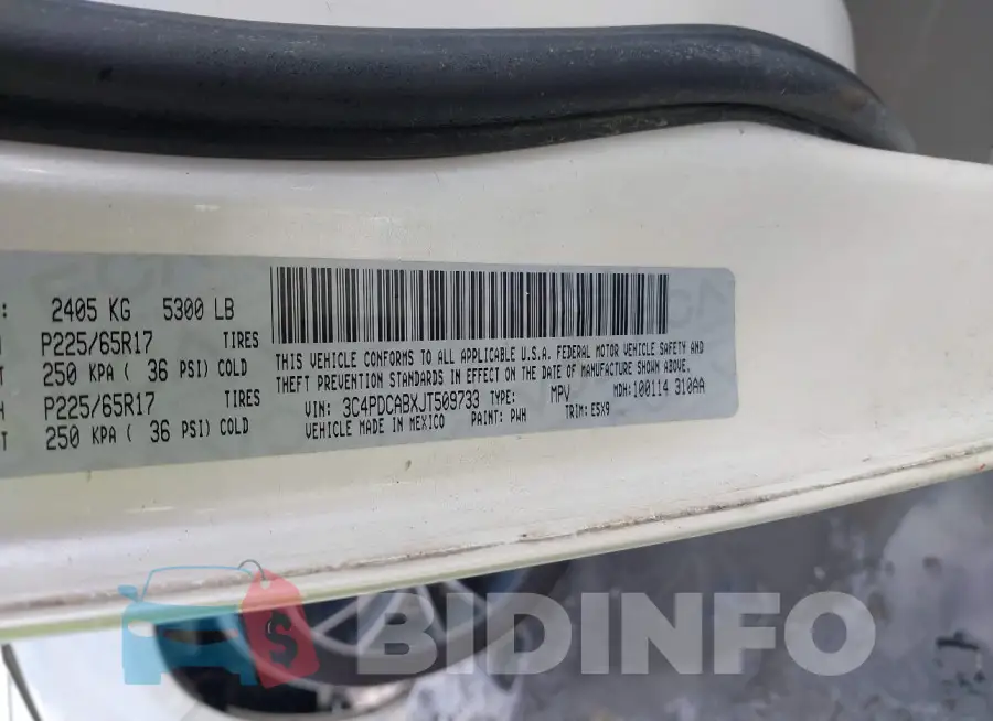 3C4PDCABXJT509733 Photo# 9
