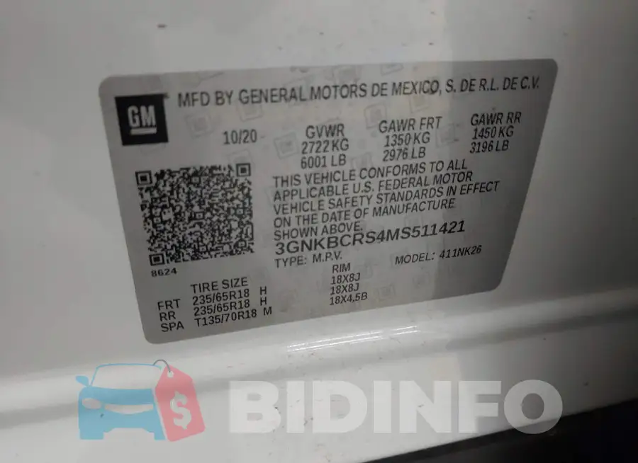 3GNKBCRS4MS511421 Photo# 9