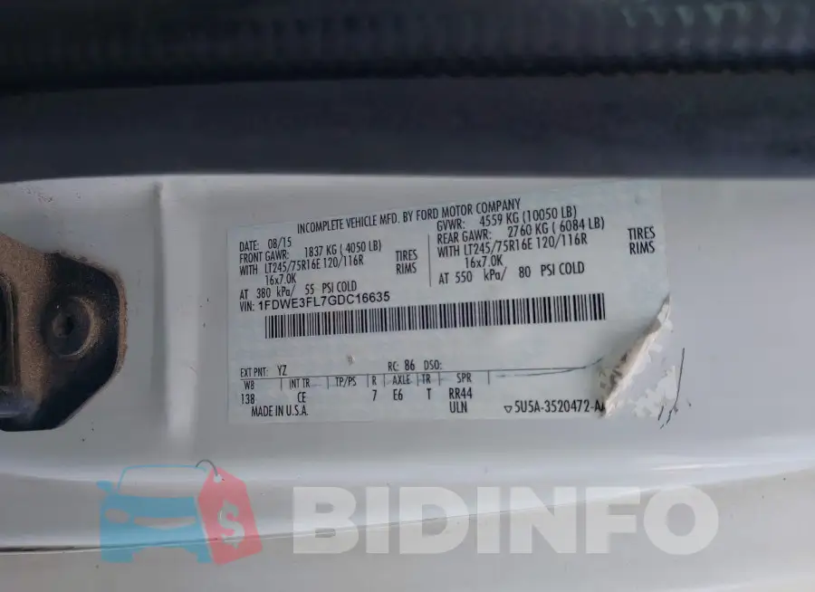 1FDWE3FL7GDC16635 Photo# 8