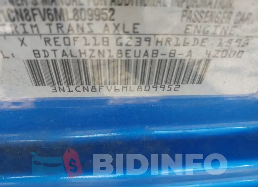 3N1CN8FV6ML809952 Photo# 9