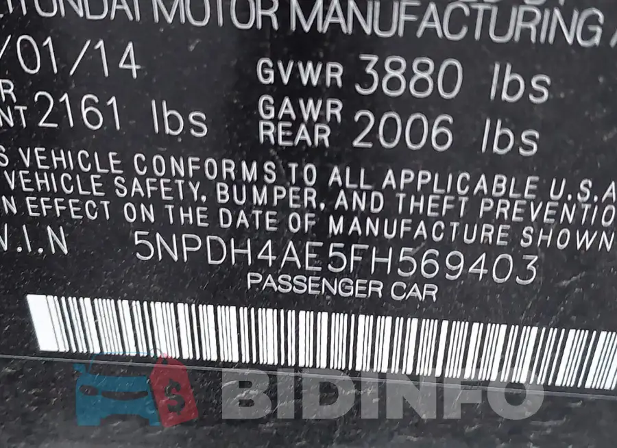 5NPDH4AE5FH569403 Photo# 9
