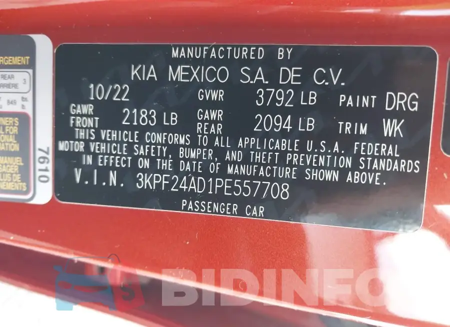 3KPF24AD1PE557708 Photo# 9