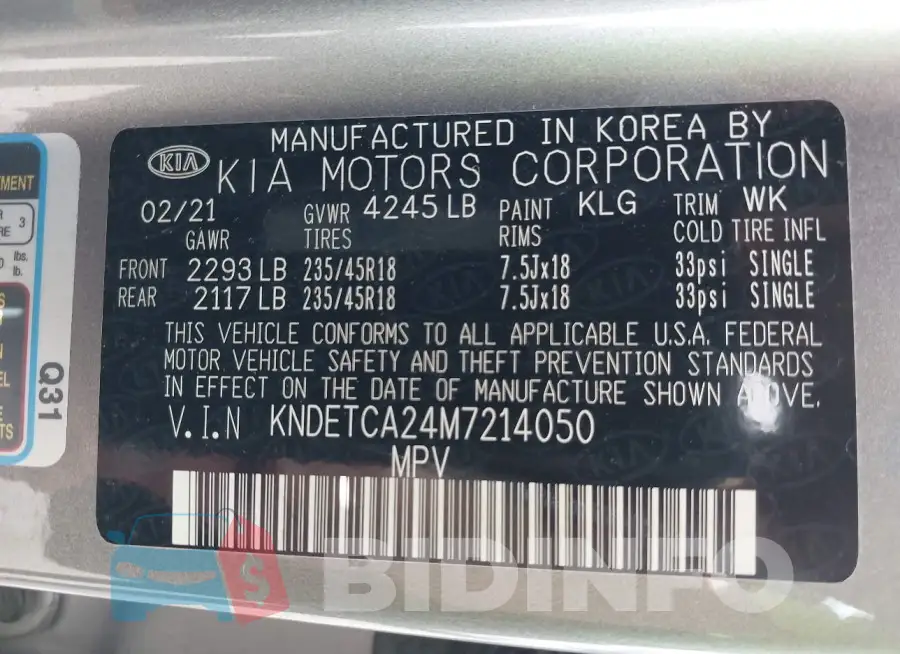 KNDETCA24M7214050 Photo# 9