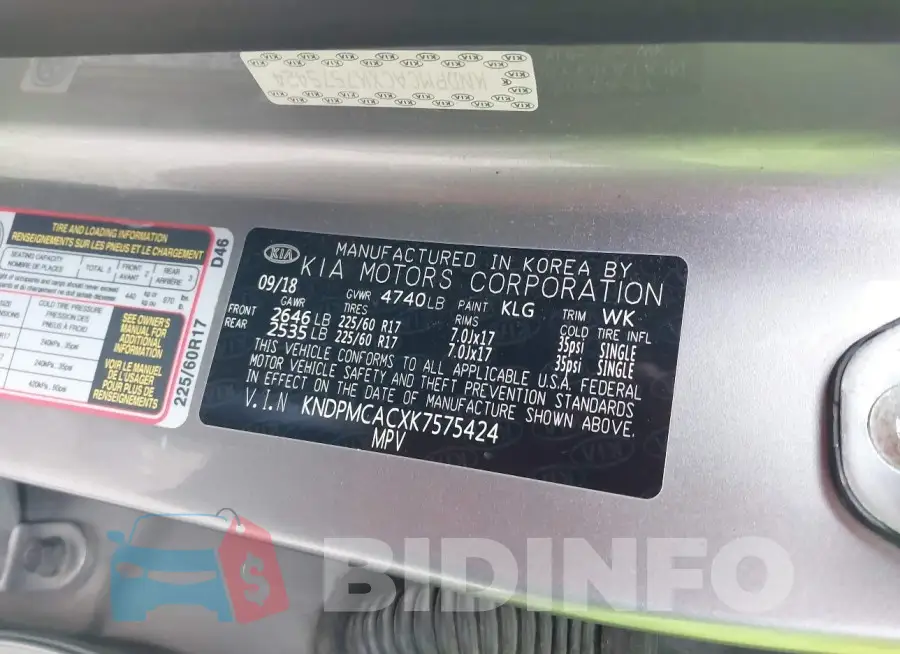 KNDPMCACXK7575424 Photo# 9