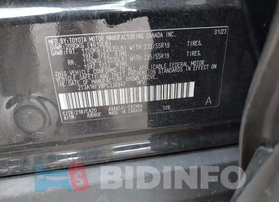 2T3A1RFV8PC336947 Photo# 9