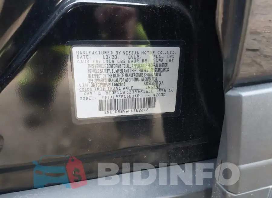 3N1CP5BV6LL562848 Photo# 9