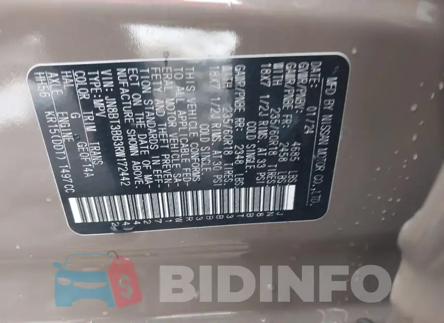 JN8BT3BB3RW172442 Photo# 9