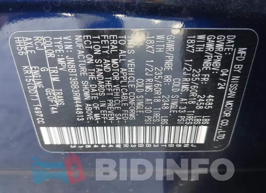 JN8BT3BB3RW444813 Photo# 9