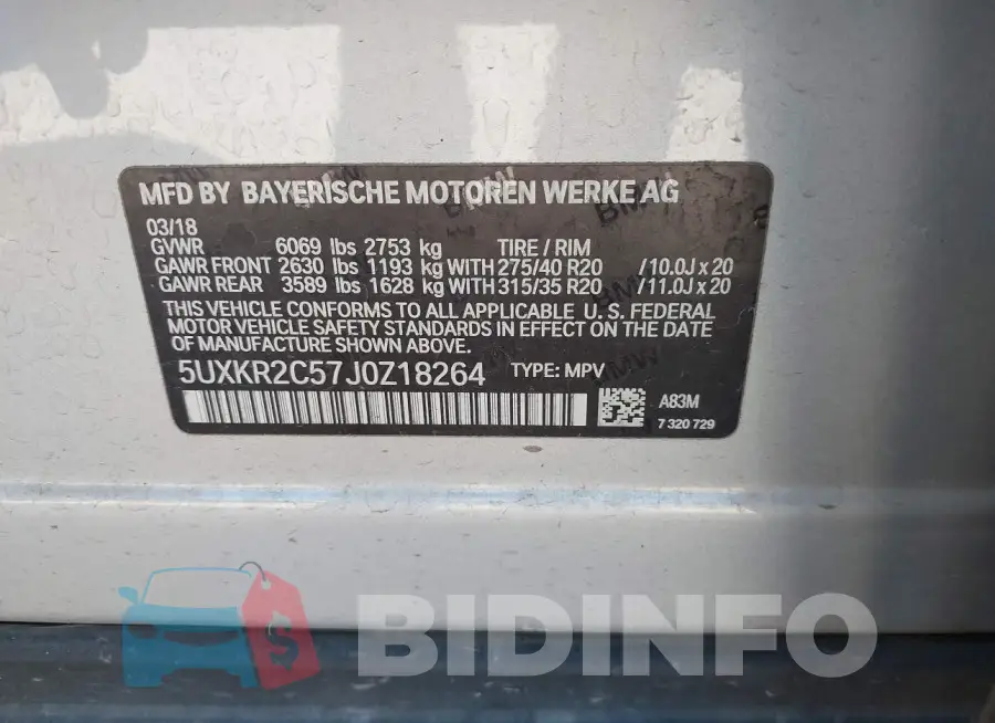 5UXKR2C57J0Z18264 Photo# 9