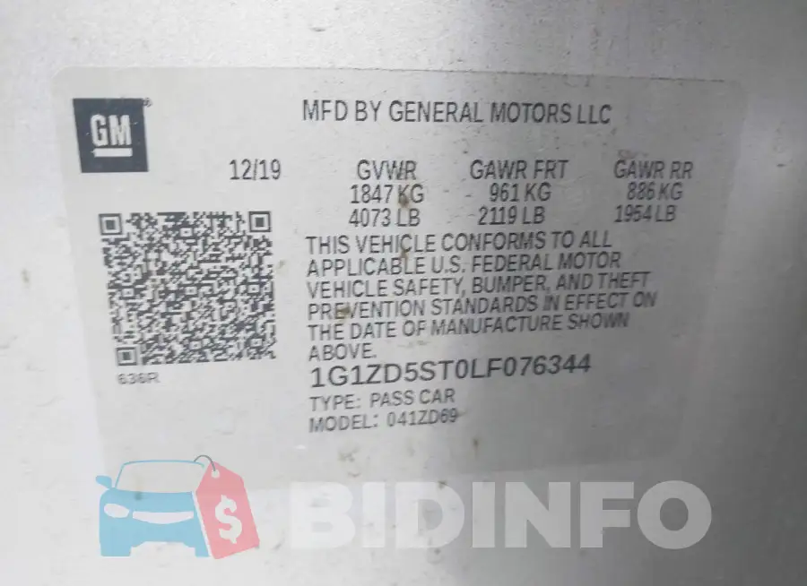 1G1ZD5ST0LF076344 Photo# 9