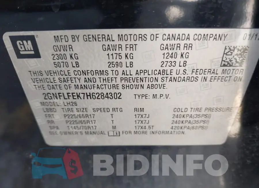 2GNFLFEK7H6284302 Photo# 9
