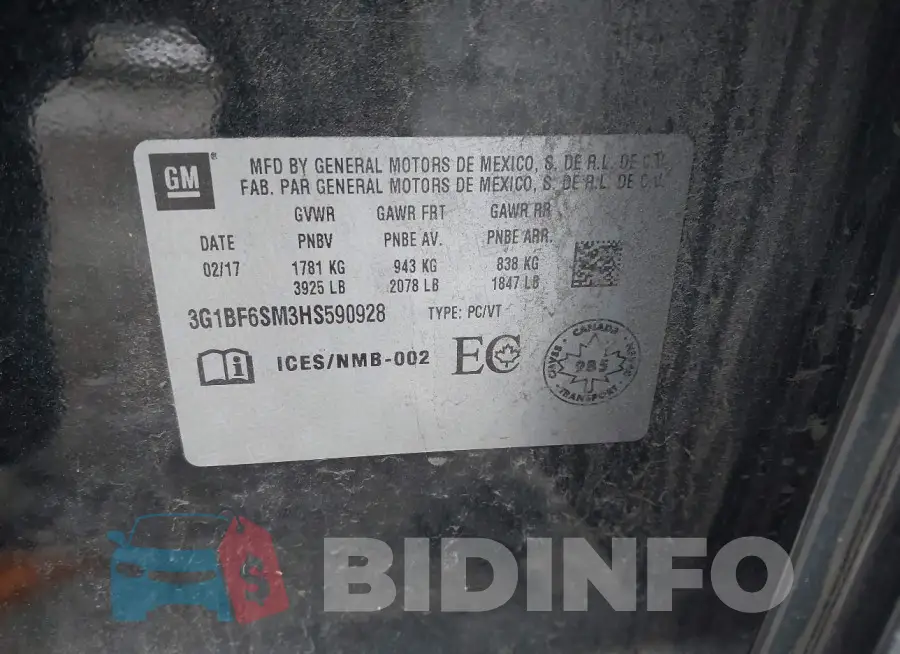 3G1BF6SM3HS590928 Photo# 9