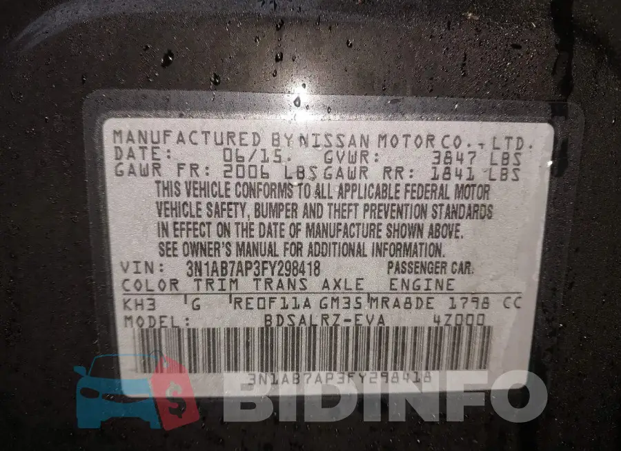 3N1AB7AP3FY298418 Photo# 9