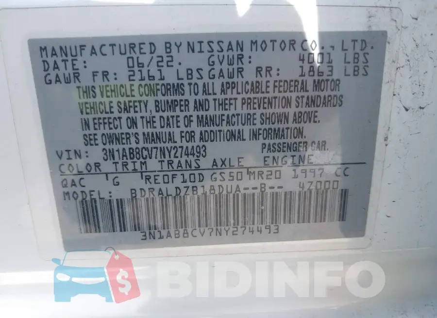 3N1AB8CV7NY274493 Photo# 9