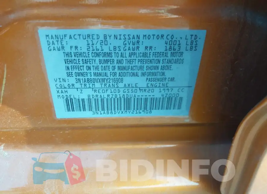 3N1AB8DVXMY216908 Photo# 9