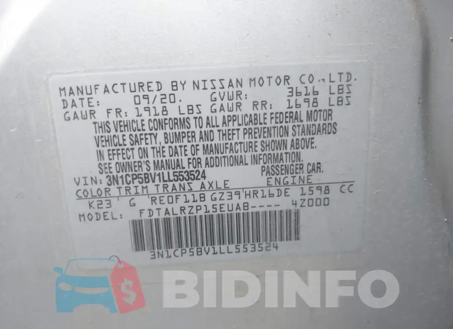 3N1CP5BV1LL553524 Photo# 9
